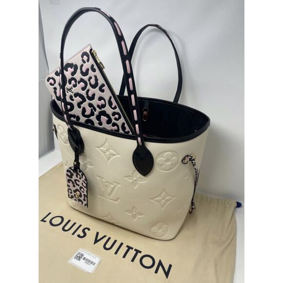 Louis Vuitton Neverfull Wild At Heart MM Ivory Leather - Picture 6 of 14